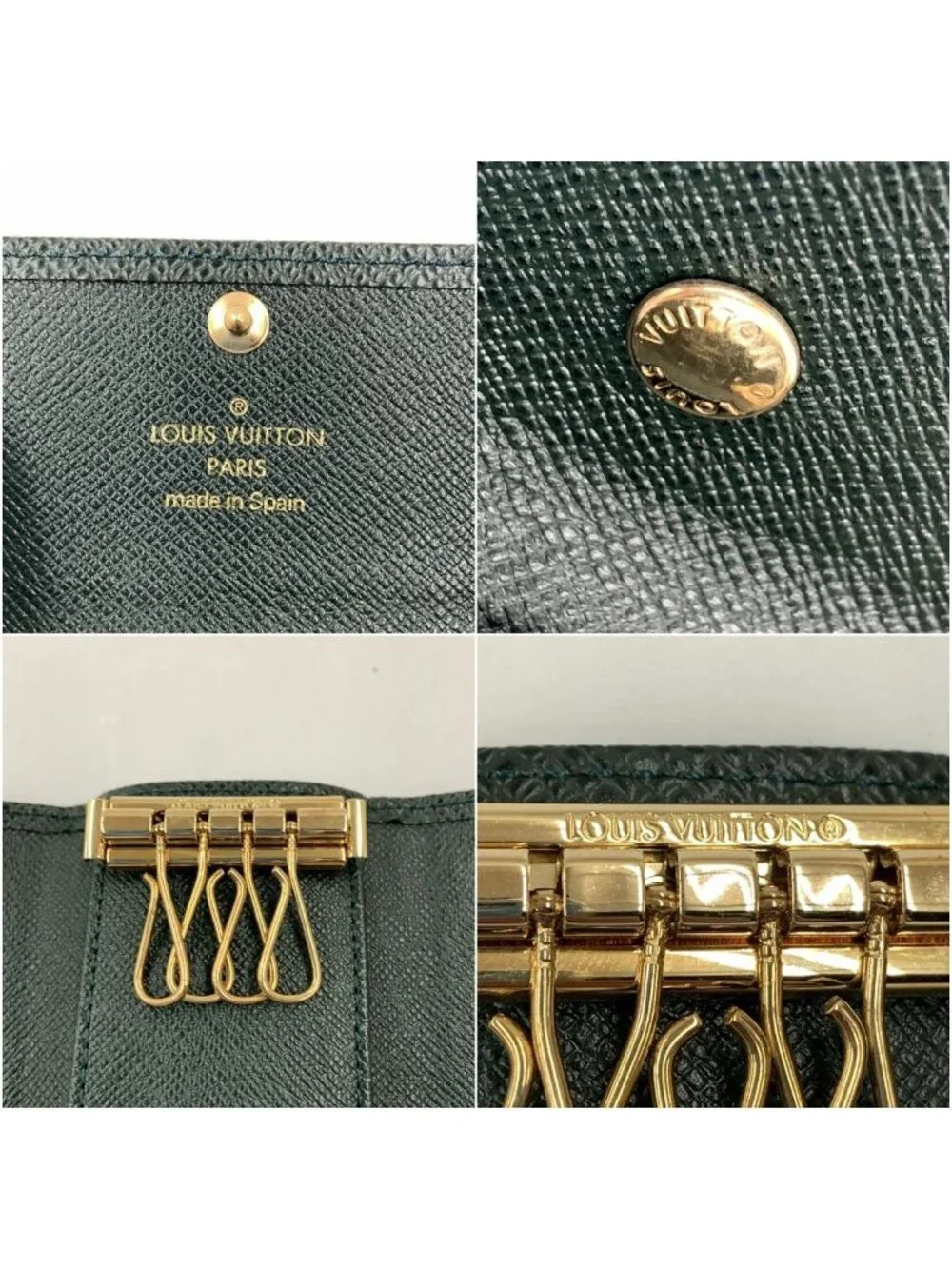 Louis Vuitton Multicles 4 Key Case Green Key Holder Coin Purse